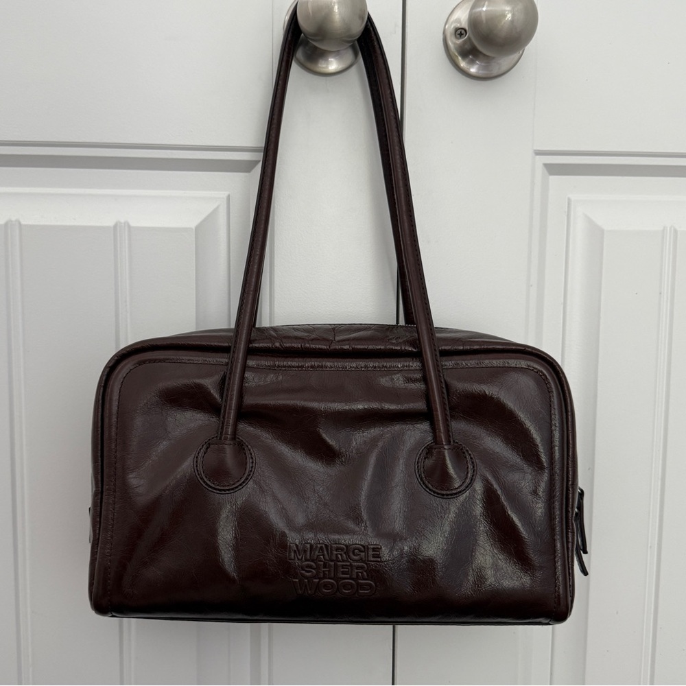 Marge Sherwood Soft Boston Bag, Mocha Crinkle